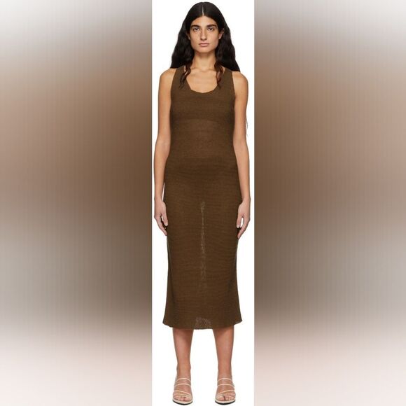 Missing You Already Brown Sleeveless Knit Dress - Picture 1 of 9